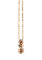 Le Vian® 1/10 ct. t.w. Diamond and 1/4 ct. t.w. Smoky Quartz Pendant Necklace in 14K Strawberry Gold®