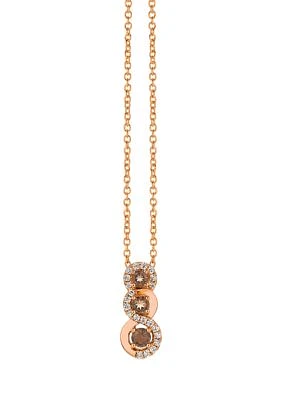 1/10 ct. t.w. Diamond and 1/4 ct. t.w. Smoky Quartz Pendant Necklace in 14K Strawberry Gold® 