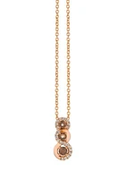 1/10 ct. t.w. Diamond and 1/4 ct. t.w. Smoky Quartz Pendant Necklace in 14K Strawberry Gold® 