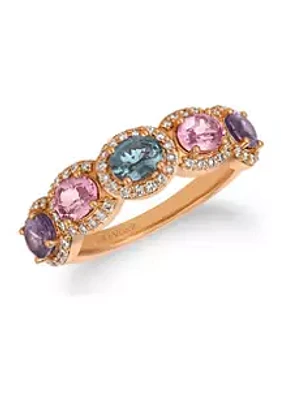Le Vian® 1/3 ct. t.w. Diamond and 1.75 ct. t.w. Multi Spinel Ring in 14K Yellow Gold