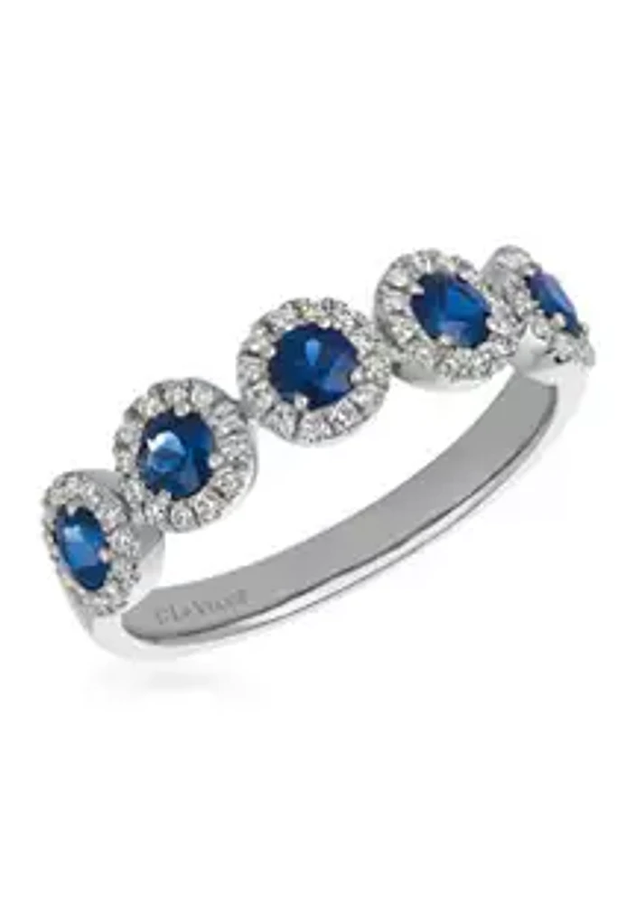 Le Vian® 1/5 ct. t.w. Diamond and Sapphire Ring in 14K White Gold
