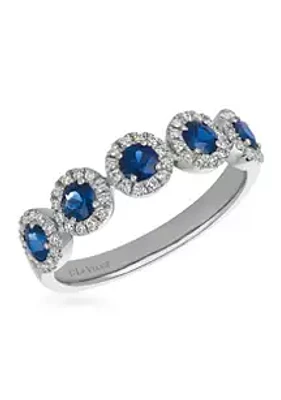 Le Vian® 1/5 ct. t.w. Diamond and Sapphire Ring in 14K White Gold