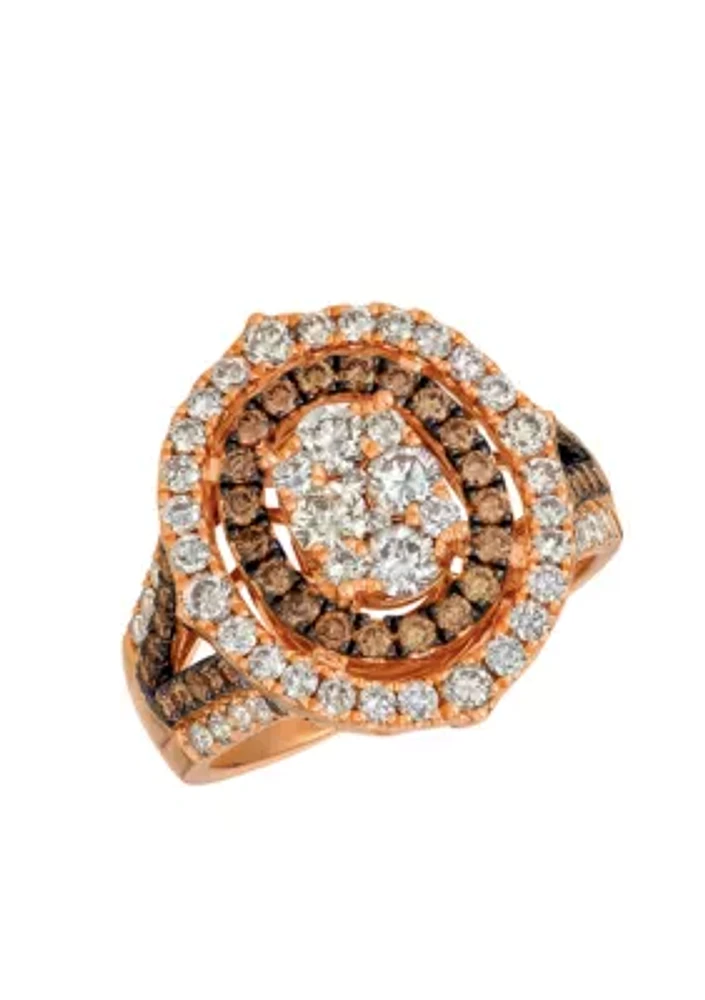 Nude Chocolate Diamonds® and Nude Diamonds™ Ring in 14k Strawberry Gold®