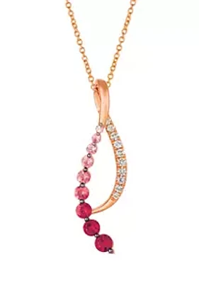 Le Vian® 7/8 ct. t.w. Multi Pendant Sapphire Necklace in 14K Rose Gold