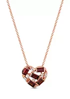 Le Vian® 1/2 ct. t.w. Diamond and 1/2 ct. t.w. Garnet Pendant Necklace in 14K Strawberry Gold®