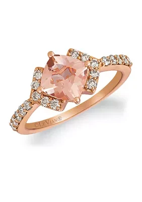 1.25 ct. t.w. Peach Morganite™, 3/8 ct. t.w. Nude Diamonds™ Ring in 14K Strawberry Gold®