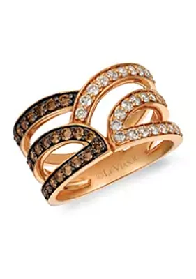Le Vian® 1/2 ct. t.w. Nude Diamond™ and 1/2 ct. t.w. Chocolate Diamond® Ring in 14K Strawberry Gold