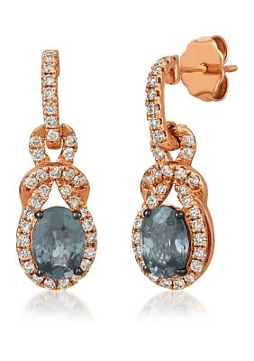 1/2 ct. t.w. Diamond and 1.4 ct. t.w. Gray Spinel Earrings in 14K Strawberry Gold®