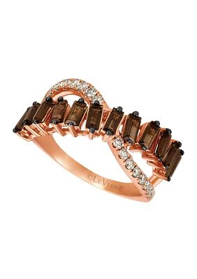 Twist Ring featuring 1 ct. t.w. Chocolate Quartz®, 1/4 ct. t.w. Nude Diamonds™ in 14K Strawberry Gold®