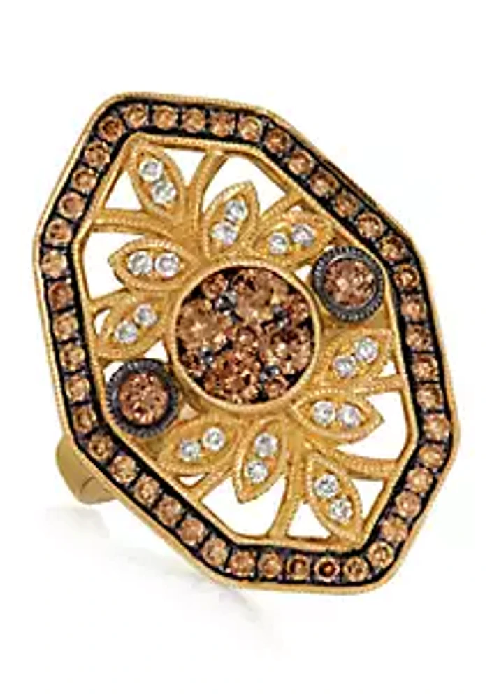Le Vian® 1/8 ct. t.w. Nude Diamonds™ and 1 ct. t.w. Chocolate Diamonds® Ring in 14k Honey Gold™