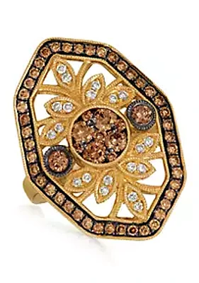 Le Vian® 1/8 ct. t.w. Nude Diamonds™ and 1 ct. t.w. Chocolate Diamonds® Ring in 14k Honey Gold™