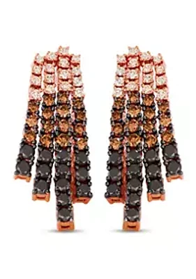 Le Vian®  7/8 ct. t.w. Chocolate Diamonds, 1.3 ct. t.w. Blackberry Diamonds, and 3/8 ct. t.w. Nude Diamond Earrings in 14K Rose Gold