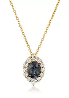 Le Vian® 3/8 ct. t.w. Diamond and 3/4 ct. t.w. Gray Spinel  Pendant Necklace in 14K Yellow Gold
