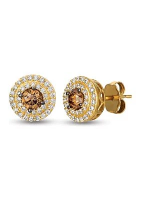 3/8 ct. t.w. Chocolate Diamonds®, 1/3 ct. t.w. Vanilla Diamonds® Earrings in 14K Honey Gold™