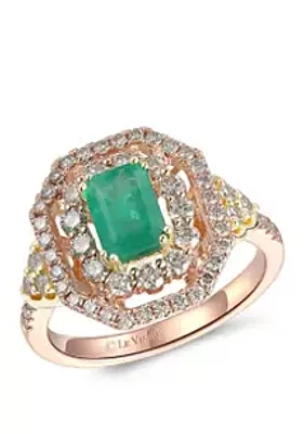 Le Vian® 1.57 ct. t.w. Emerald and 3/4 ct. t.w. Nude Diamonds™ Ring in 14k Two-Tone Gold