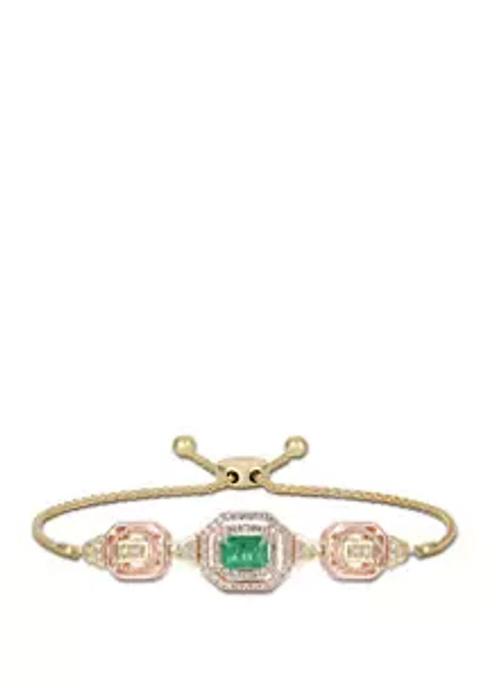 Le Vian®  1.36 ct. t.w. Emerald and 3/4 ct. t.w. Nude Diamonds™ Bolo Bracelet in 14K Two Tone Gold