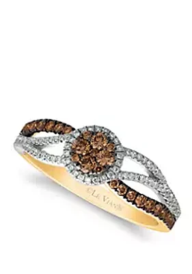 Le Vian®  Chocolatier® Ring with 1/3 ct. t.w. Chocolate Diamonds® and 1/5 ct. t.w. Vanilla Diamonds® in 14K Two Tone Gold