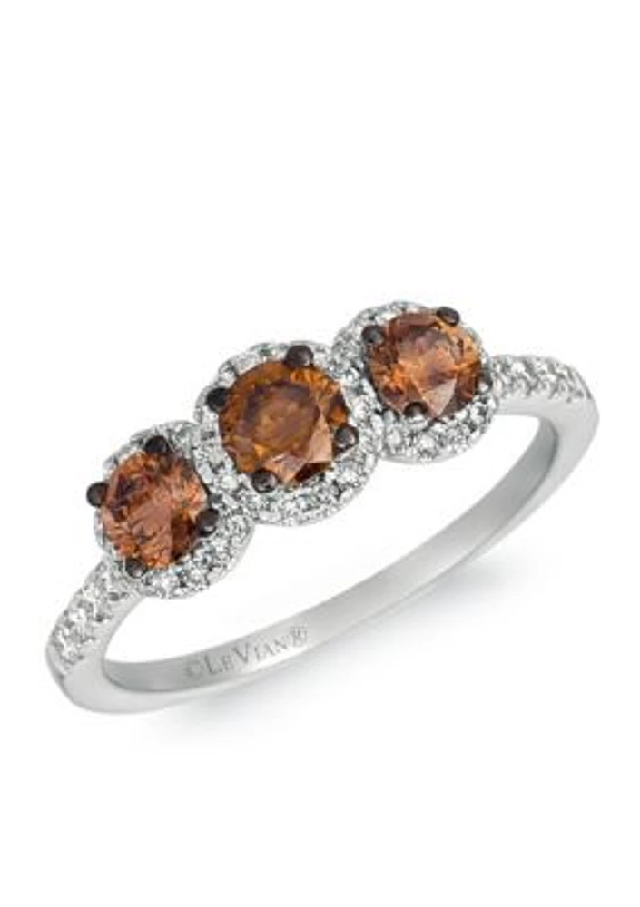 Chocolatier® 3/4 ct. t.w. Chocolate Diamonds®, 1/4 ct. t.w. Vanilla Diamonds® Ring in 14K Vanilla Gold® 