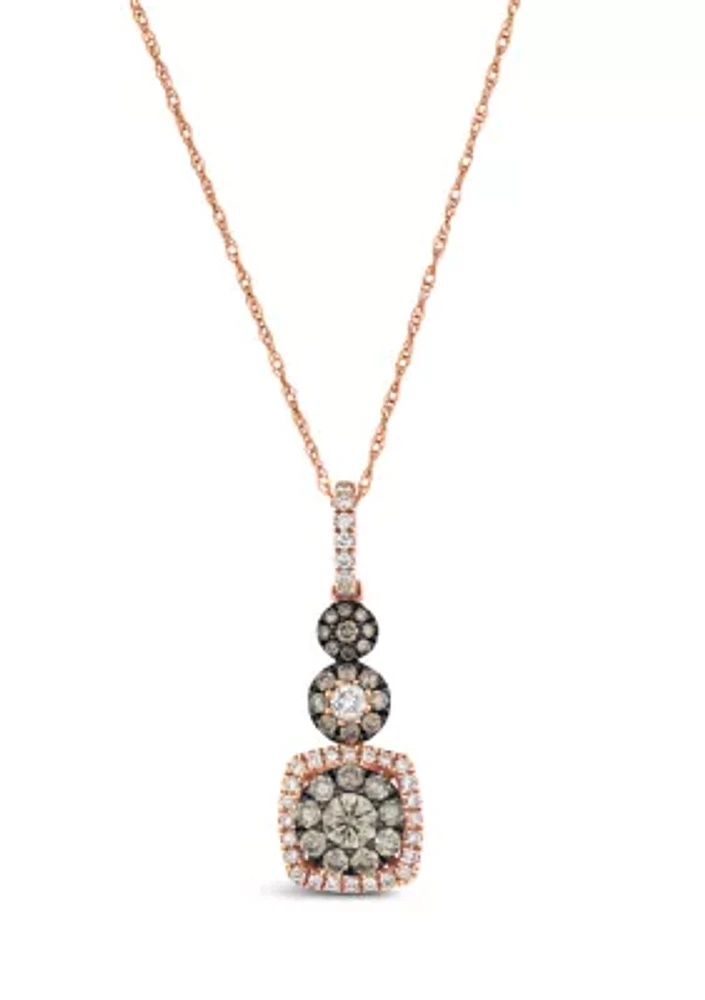  Chocolatier® Pendant featuring 3/8 ct. t.w. Chocolate Diamonds®, 1/6 ct. t.w. Vanilla Diamonds® set in 14K Strawberry Gold®