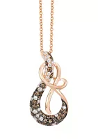Le Vian® 1/4 ct. t.w. Chocolate Diamond® and 1/4 ct. t.w. Nude Diamond™ Pendant Necklace in 14K Strawberry Gold®