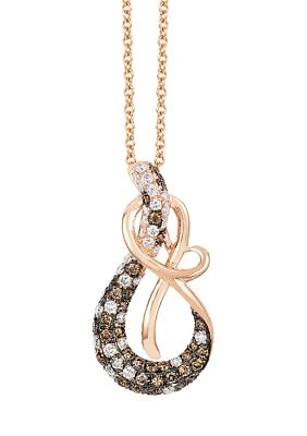 1/4 ct. t.w. Chocolate Diamond® and 1/4 ct. t.w. Nude Diamond™ Pendant Necklace in 14K Strawberry Gold®