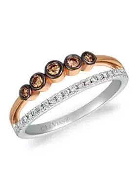 Le Vian®  1/8 ct. t.w. Vanilla Diamonds and 1/6 ct. t.w. Chocolate Diamonds Ring in 14k Two Tone Metal