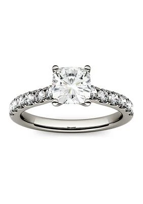 1.46 ct. t.w. Lab Created Moissanite Cushion Engagement Ring 14K White Gold
