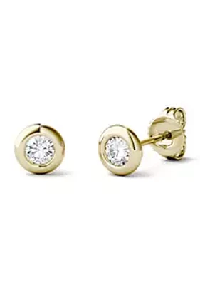 Charles & Colvard 1/5 ct. t.w. Moissanite Bezel Stud Earrings in 14K Yellow Gold