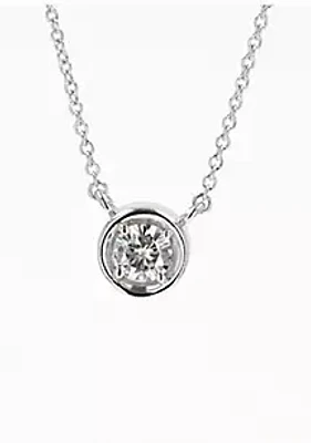 Moissanite Outlet Lab Created Sterling Silver 0.33ct. tw. Moissanite Solitaire Pendant
