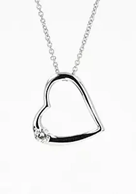 Moissanite Outlet Lab Created Sterling Silver 0.13ct. tw. Moissanite Heart Pendant