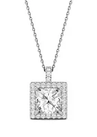 Charles & Colvard 3.52 ct. t.w. Lab Created Moissanite Square Halo Pendant