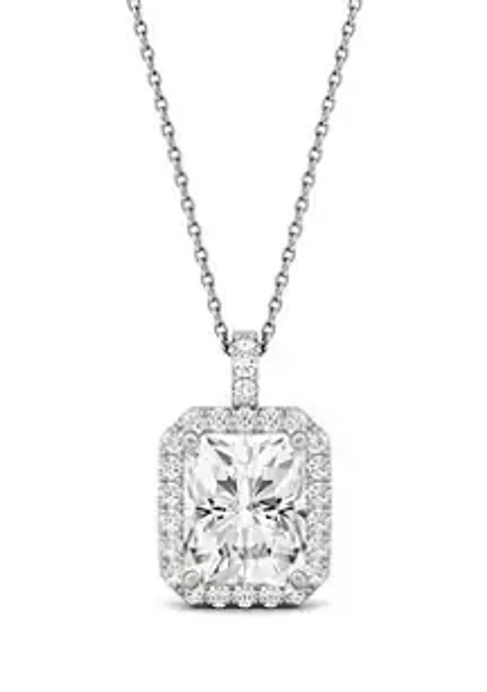 Charles & Colvard 4.29 ct. t.w. Lab Created Moissanite Radiant Halo Pendant