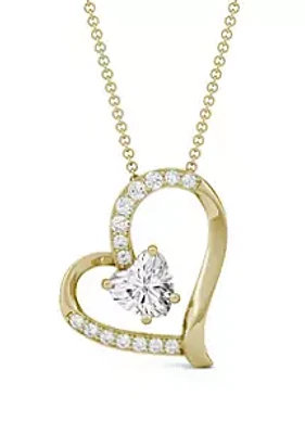 Charles & Colvard 1.05 ct. t.w. Moissanite Heart Pendant Necklace in 14k Gold