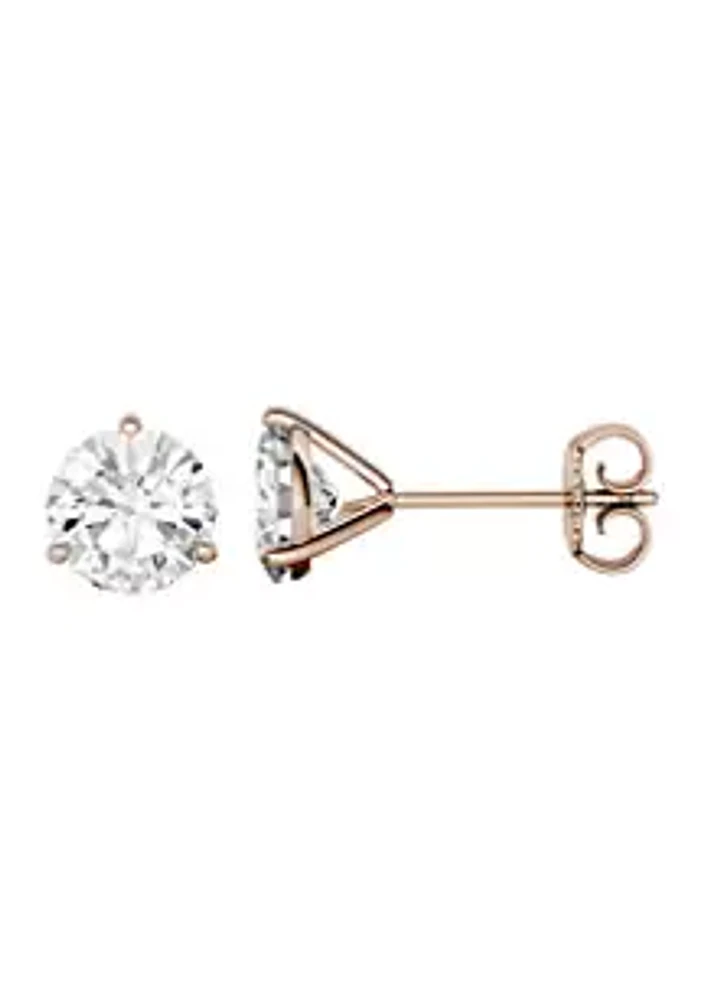 Charles & Colvard 2 ct. t.w. Lab Created Moissanite Martini Stud Earrings in 14k Rose Gold