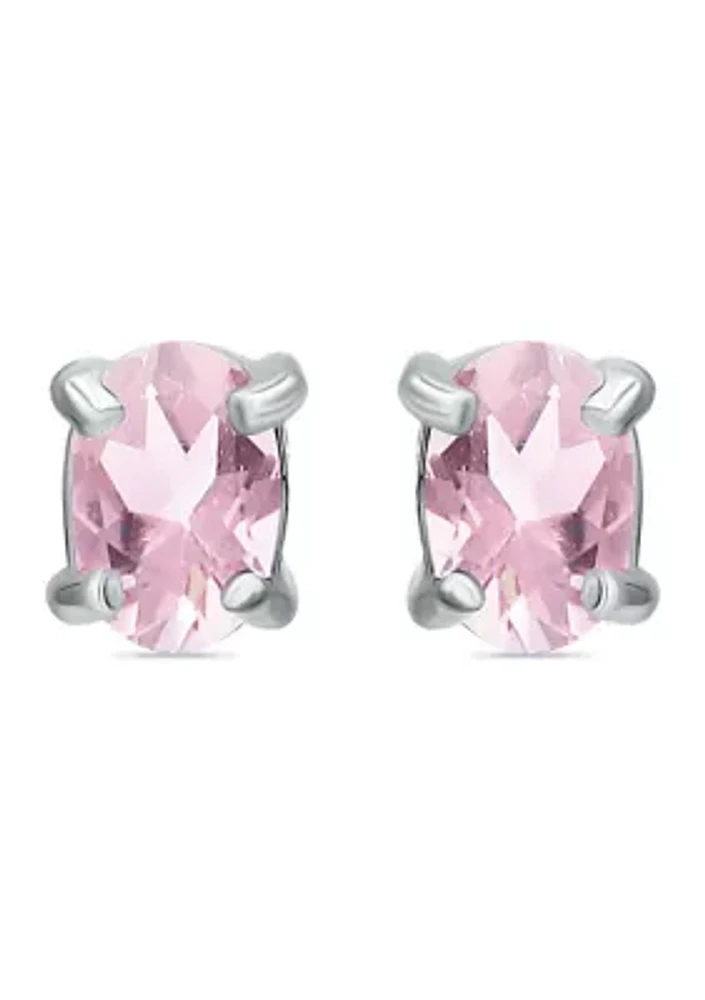 3/4 ct. t.w. Pink Tourmaline Stud Earrings, Sterling Silver