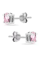 3/4 ct. t.w. Pink Tourmaline Stud Earrings, Sterling Silver