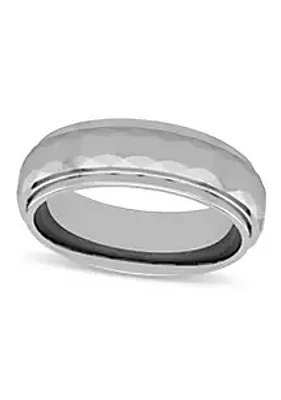 Belk & Co. Faceted Step Edge 8mm Band in Tungsten