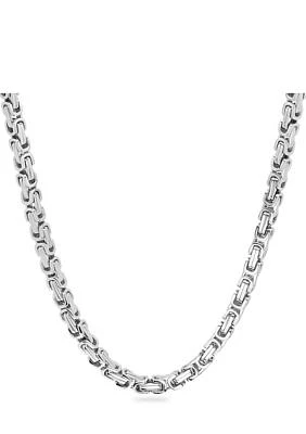 Byzantine Link Chain Necklace in Stainless Steel