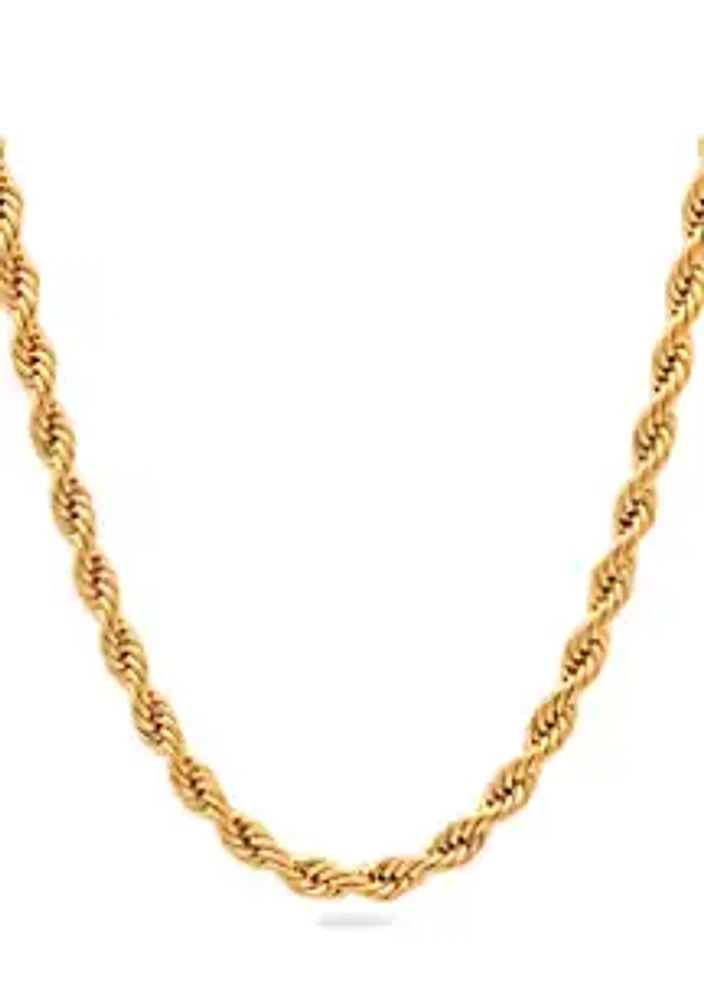 Belk & Co. Men's Rope Link Chain Necklace in Stainless Steel