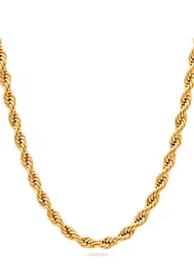 Belk & Co. Men's Rope Link Chain Necklace in Stainless Steel