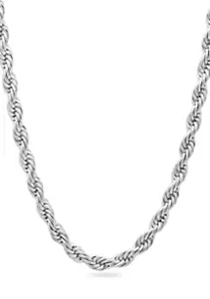Belk & Co. Rope Link Chain Necklace in Stainless Steel