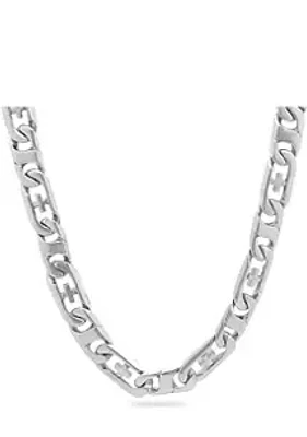 Belk & Co. Curb and Cross Link Chain Necklace in Stainless Steel