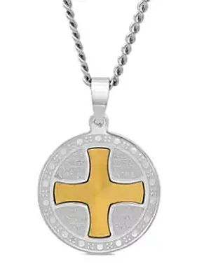 Belk & Co. The Lord's Prayer Medallion Pendant in Two-Tone Stainless Steel