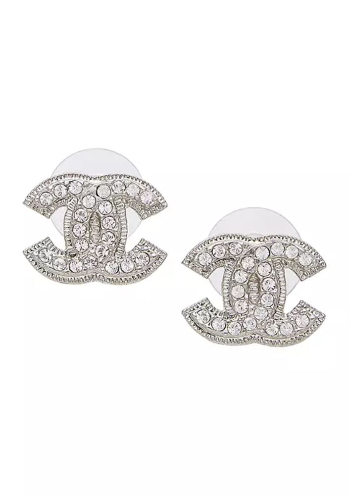 Belk Chanel Silver Crystal CC Earrings - FINAL SALE The Summit