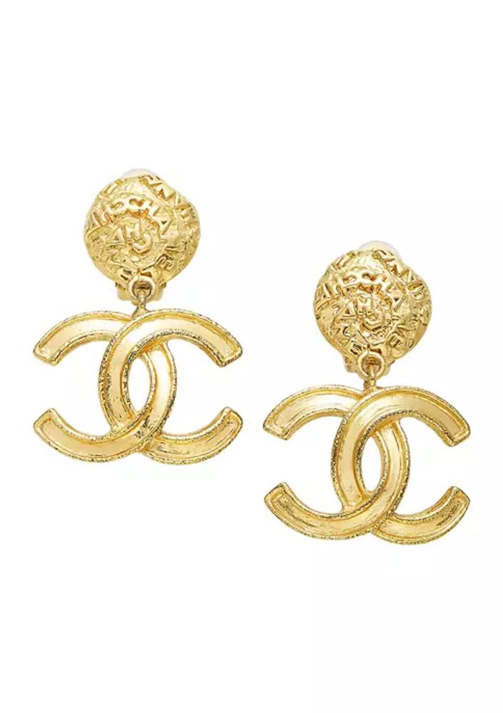 Chanel Gold Metal And Black Satin Woven Chain CC Earrings 2012 Available  For Immediate Sale At Sothebys
