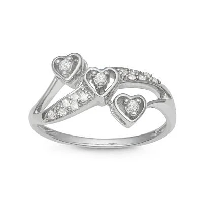 1/6 CTTW Heart Ring Sterling Silver