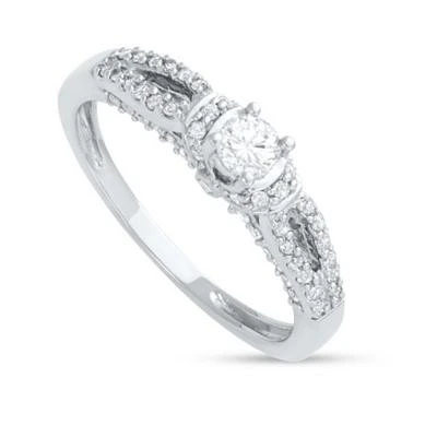 1/2 CTTW Diamond And White Engagement Ring 14KW