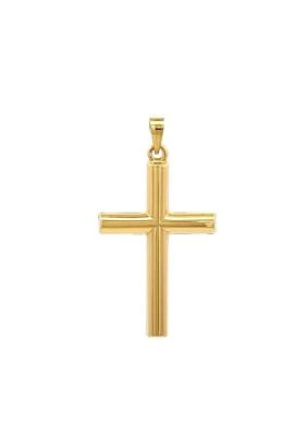 14K Yellow Gold Extra Small Tube Cross