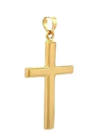 14K Yellow Gold Reversible Plain Cross Pendant