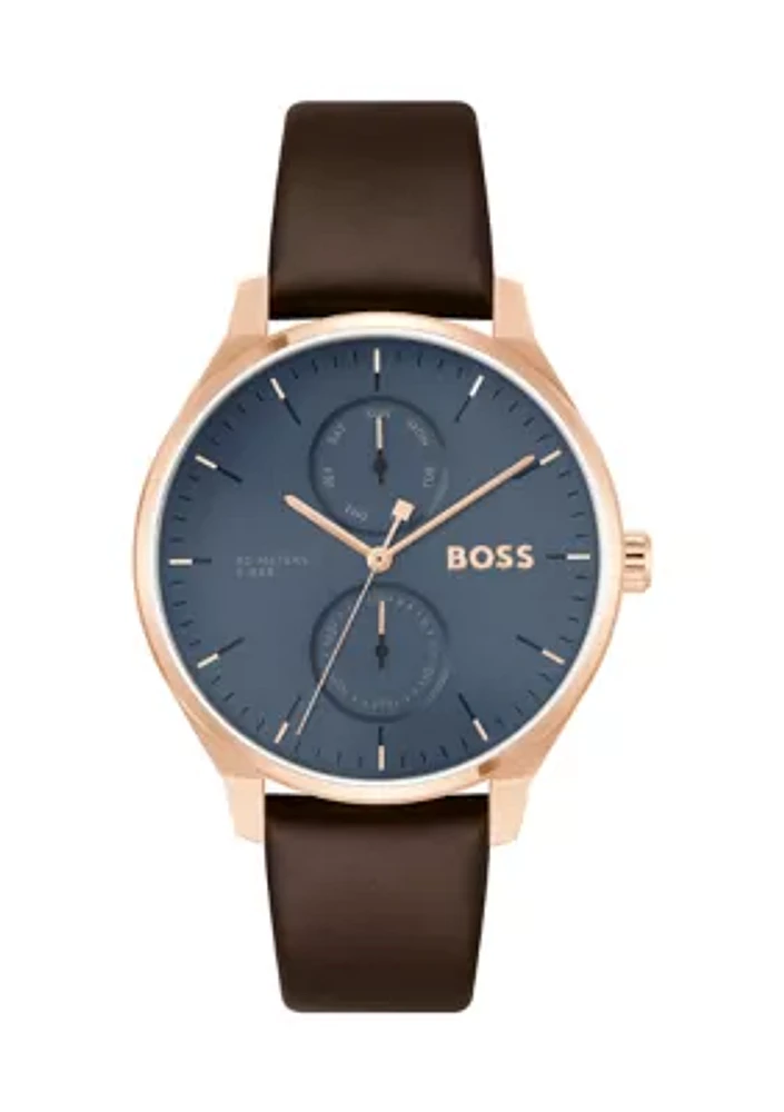 Tyler Brown Strap Blue Dial Watch